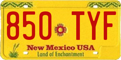 NM license plate 850TYF