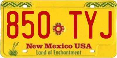 NM license plate 850TYJ