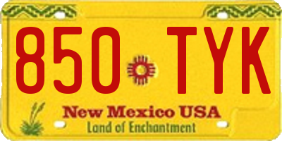 NM license plate 850TYK