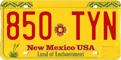 NM license plate 850TYN