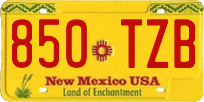 NM license plate 850TZB