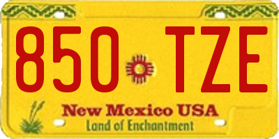 NM license plate 850TZE