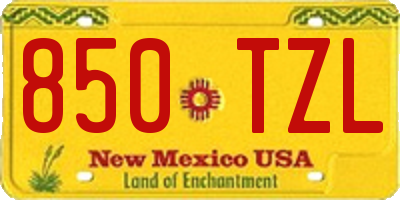 NM license plate 850TZL