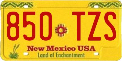 NM license plate 850TZS