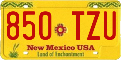 NM license plate 850TZU