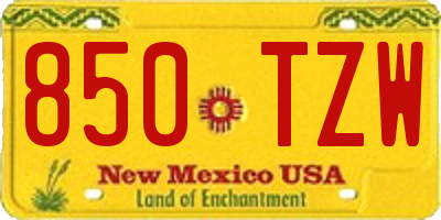 NM license plate 850TZW