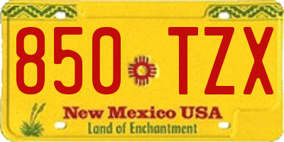 NM license plate 850TZX