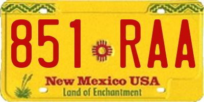 NM license plate 851RAA