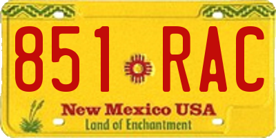 NM license plate 851RAC
