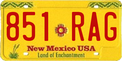 NM license plate 851RAG