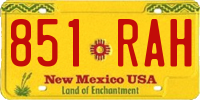 NM license plate 851RAH