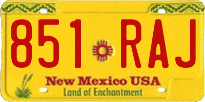 NM license plate 851RAJ