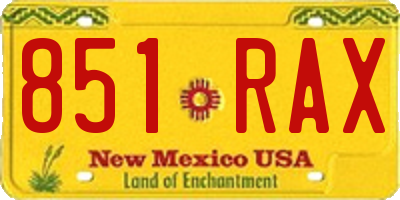 NM license plate 851RAX