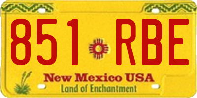 NM license plate 851RBE