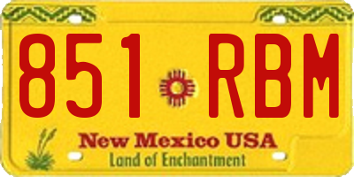 NM license plate 851RBM