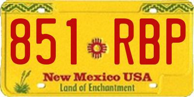 NM license plate 851RBP