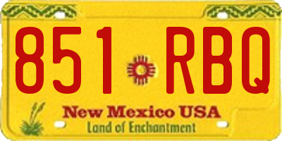 NM license plate 851RBQ