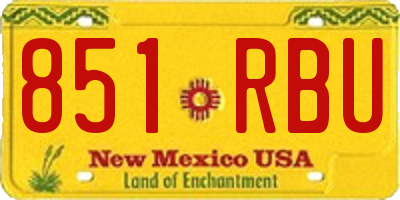 NM license plate 851RBU