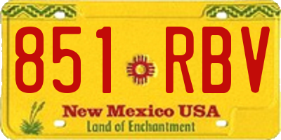 NM license plate 851RBV