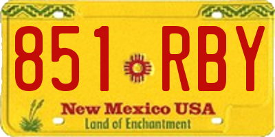 NM license plate 851RBY