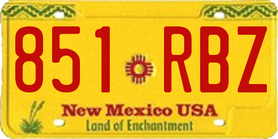 NM license plate 851RBZ