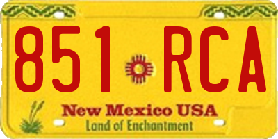 NM license plate 851RCA