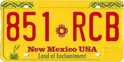 NM license plate 851RCB