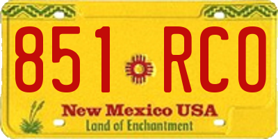 NM license plate 851RCO