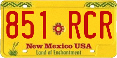 NM license plate 851RCR