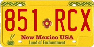 NM license plate 851RCX