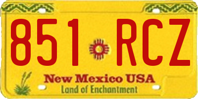 NM license plate 851RCZ