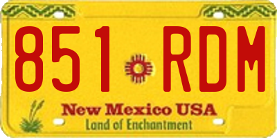 NM license plate 851RDM