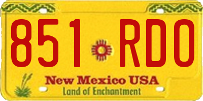 NM license plate 851RDO