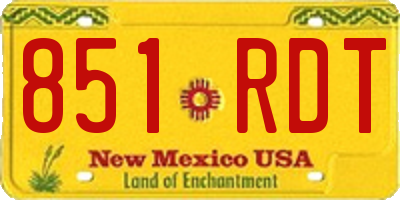 NM license plate 851RDT