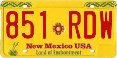NM license plate 851RDW