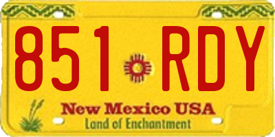 NM license plate 851RDY