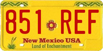NM license plate 851REF