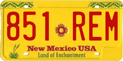NM license plate 851REM