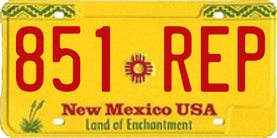 NM license plate 851REP