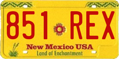 NM license plate 851REX