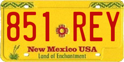 NM license plate 851REY
