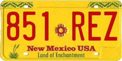 NM license plate 851REZ