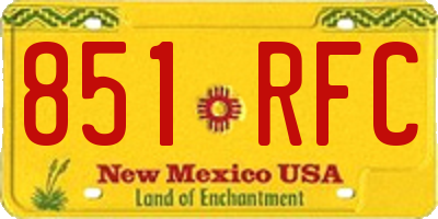 NM license plate 851RFC