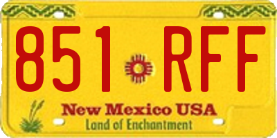NM license plate 851RFF