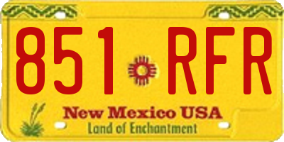 NM license plate 851RFR