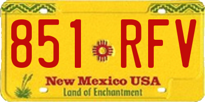 NM license plate 851RFV