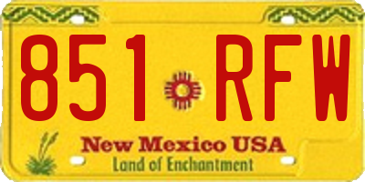 NM license plate 851RFW
