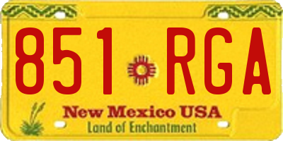 NM license plate 851RGA