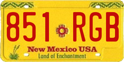NM license plate 851RGB