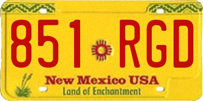 NM license plate 851RGD